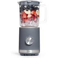 COOK WITH COLOR 300 Watt Blender: Powerful 2-Speed Control with Pulse, 4-Tip Stainless Steel Blades, 25oz (750ml) Jar, and Skid-Resistant Feet, Grey