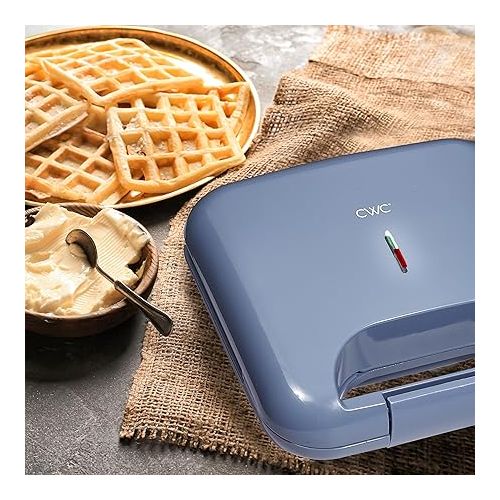  COOK WITH COLOR Waffle Maker - 750-Watt, Non-Stick Plates, Easy-to-Clean, Cool Touch Housing and Skid Resistant Feet, Navy