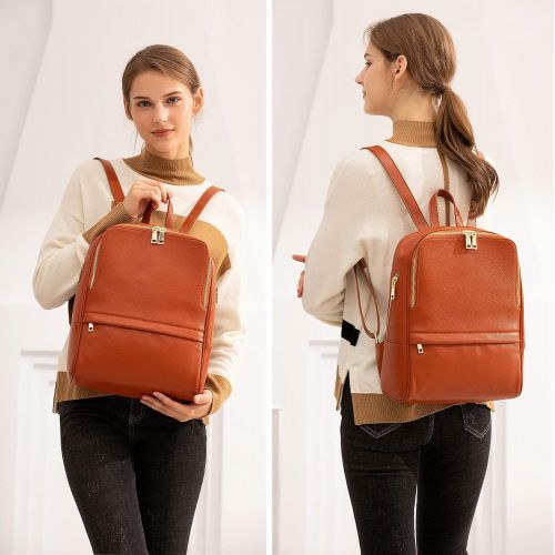  [아마존 핫딜] COOLCY Coolcy Hot Style Women Real Genuine Leather Backpack Fashion Bag (Dark Brown)