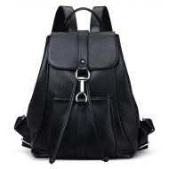 COOLCY New vintage Women Real Genuine Leather Backpack Purse SchoolBag by Coolcy (Black)