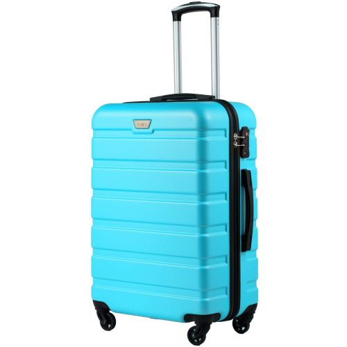  [아마존 핫딜]  [아마존핫딜]COOLIFE Hartschalen-Koffer Trolley Rollkoffer Reisekoffer mit TSA-Schloss und 4 Rollen (Himmel blau, Handgepack)