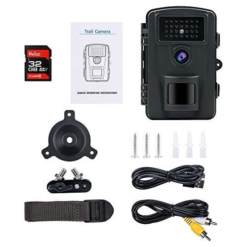  [아마존베스트]COOLIFE 16MP 1080P HD Wildlife Camera IP66 Waterproof Hunting Camera 940nm IR LEDs Night Vision, Motion Sensor 0.2 s Fast Trigger Speed Night Vision Wildlife Camera with 32G Memory