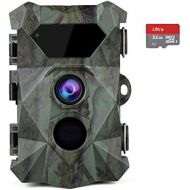 [아마존베스트]Coolife Wildlife Camera 2.7 K 20 MP Deduction Distance Up to 35 m Wildlife Camera with Motion Sensor Night Vision 0.1 s Fast Trigger Speed 46 Pieces IR LEDs Hunting Camera with 32G