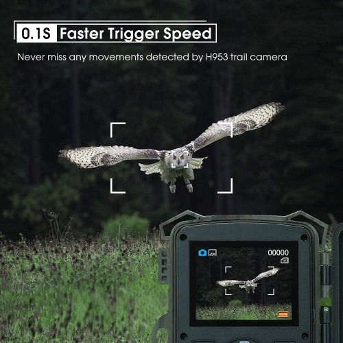  [아마존베스트]Coolife Wildlife Camera 2.7 K 20 MP Deduction Distance Up to 35 m Wildlife Camera with Motion Sensor Night Vision 0.1 s Fast Trigger Speed 46 Pieces IR LEDs Hunting Camera with 32G