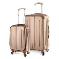 COOLIFE TravelCross Victoria Luggage Lightweight Spinner Set - Champagne, 2 piece (20 / 28)