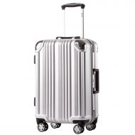 COOLIFE Coolife Luggage Aluminium Frame Suitcase with TSA Lock 100% PC (S(20in), Silver)