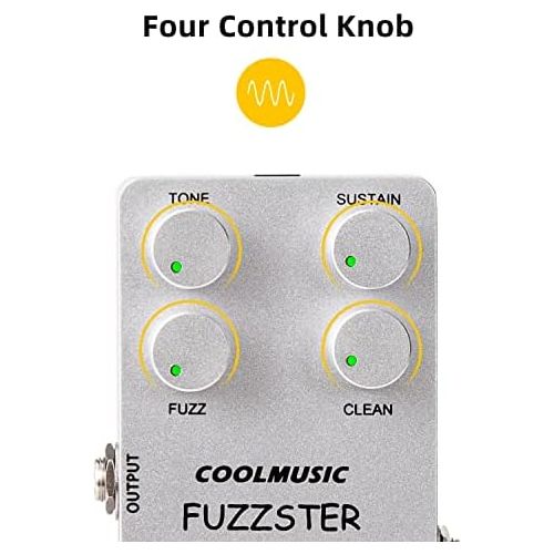  Coolmusic C-FC1 Fuzz Distortion Guitar Effect Pedal Bass Pedal withTrue Bypass