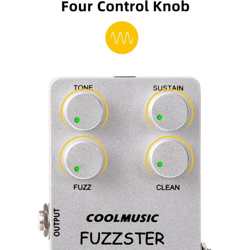  Coolmusic C-FC1 Fuzz Distortion Guitar Effect Pedal Bass Pedal withTrue Bypass