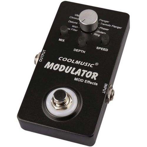  COOLMUSIC A-ME01 Modulator Multi Effects Pedal with 11 Modes Dyna Filter Wah Chorus Tremolo Flanger Phaser Rotary Ring