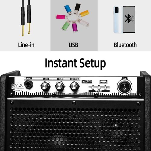  [아마존베스트]Coolmusic DM20 20W Bluetooth Personal Monitor Amplifier Electric Drum Amplifier Speaker,Keyboard Speaker