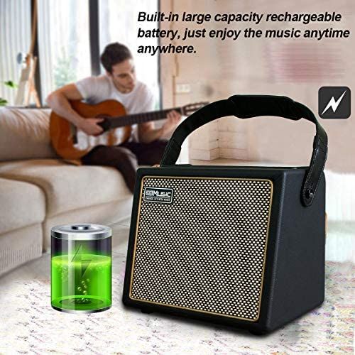  [아마존베스트]Coolmusic 30W Acoustic Electric Guitar Amplifier BT Portable Guitar Amplifier Speaker with Microphone Input Bass Volume Support Height Control Reverb Effect