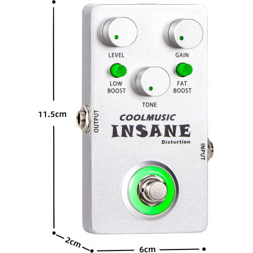  [아마존베스트]Coolmusic C-DI01 Insane Distortion Guitar Pedal Bass Pedal