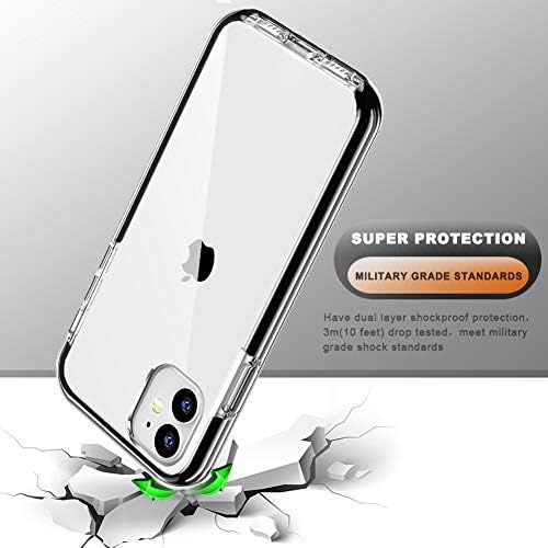 [아마존베스트]COOLQO Compatible for iPhone 11 Case, with [2 x Tempered Glass Screen Protector] Clear 360 Full Body Coverage Hard PC+Soft Silicone TPU 3in1 Heavy Duty Shockproof Defender Phone Pr