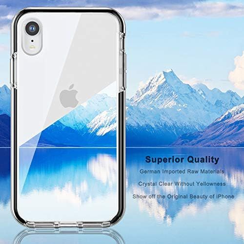  [아마존베스트]COOLQO Compatible for iPhone XR Case, with [2 x Tempered Glass Screen Protector] Clear 360 Full Body Coverage Hard PC+Soft Silicone TPU 3in1 Heavy Duty Shockproof Defender Phone Pr