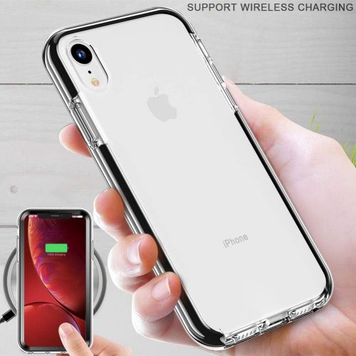  [아마존베스트]COOLQO Compatible for iPhone XR Case, with [2 x Tempered Glass Screen Protector] Clear 360 Full Body Coverage Hard PC+Soft Silicone TPU 3in1 Heavy Duty Shockproof Defender Phone Pr