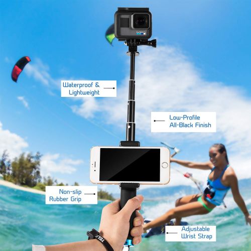  COOLWILL Coolwill Wasserdicht Selfie Stick fuer GoPro und Action Cam, Floating Griff aus rostfreiem Aluminium, ideal zum Surfen, Skifahren, Tauchen, Stativ fuer GoPro Hero 6 5 4 Session und a