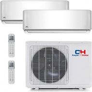 COOPER AND HUNTER Dual 2 Zone Mini Split Ductless Air Conditioner Heat Pump 12000 18000
