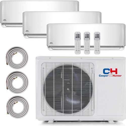  COOPER AND HUNTER Tri 3 Zone Ductless Mini Split Air Conditioner Heat Pump 12000 12000 24000 Multi