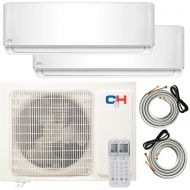 COOPER AND HUNTER Multi Zone Dual 2 Zone 12000 12000 Ductless Mini Split Air Conditioner Heat Pump Full Set WiFi Ready Energy Star