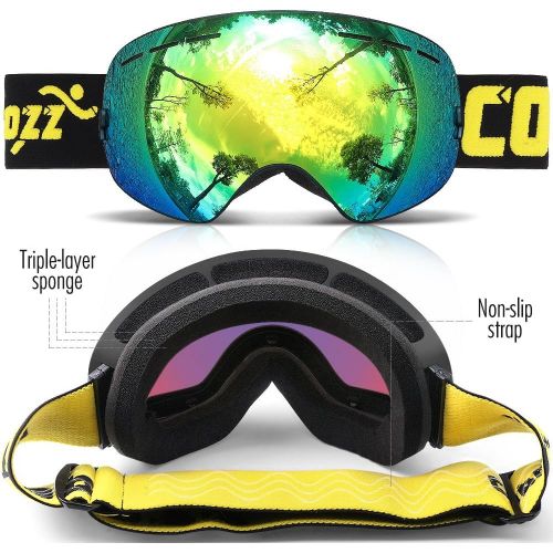  [아마존베스트]COPOZZ Ski Goggles, G1 OTG Snowboard Snow Goggles for Men Women Youth Anti-Fog UV Protection, Polarized Lens Available