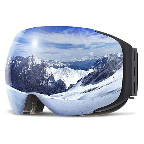  COPOZZ Ski Goggles, G2 Magnetic Snowboard/Polarized OTG UV400 Skiing Goggles