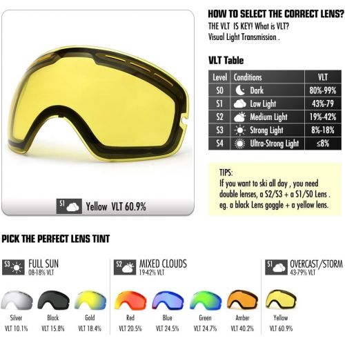  COPOZZ G1 Ski Goggles Replacement Lenses
