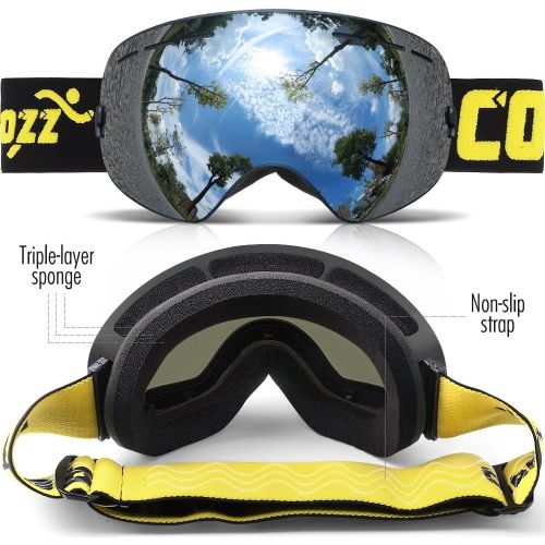  COPOZZ Ski Goggles, OTG Snowboard Goggles Anti Fog UV Protection Lens, Polarized for Options