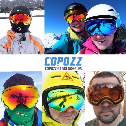  COPOZZ Ski Goggles, OTG Snowboard Goggles Anti Fog UV Protection Lens, Polarized for Options