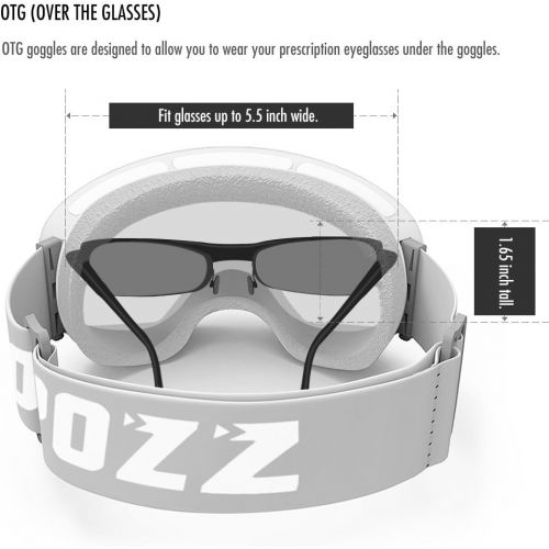  COPOZZ Ski Goggles, OTG Snowboard Goggles Anti Fog UV Protection Lens, Polarized for Options