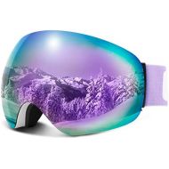 COPOZZ G7 Large Size Ski Goggles Anti-Fog Ski Snowboard Goggles, UV400 Lens Anti-Slip Strap for Men Women