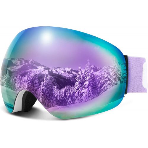  COPOZZ G7 Large Size Ski Goggles Anti-Fog Ski Snowboard Goggles, UV400 Lens Anti-Slip Strap for Men Women