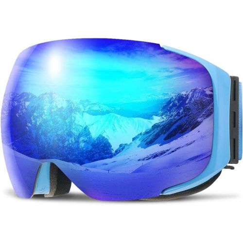  COPOZZ Ski Goggles, G2 Magnetic Snowboard Goggles, Polarized OTG UV400 Skiing Goggles for Options