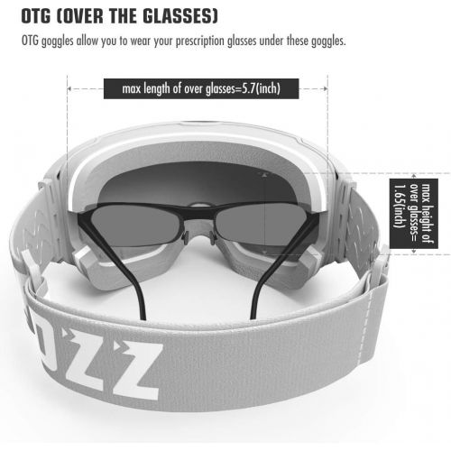  COPOZZ Ski Goggles, G2 Magnetic Snowboard Goggles, Polarized OTG UV400 Skiing Goggles for Options