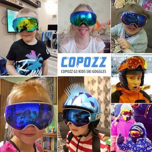  COPOZZ Kids Ski Goggles, G3 Children Snow Snowboard Goggles - OTG UV400 for Child Youth