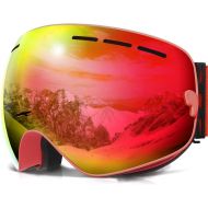COPOZZ Ski Goggles, G1 Mens Womens Snow Snowboard Snowboarding Goggles Over Glasses Helmet Compatible Anti Fog UV Protection Non-slip Strap OTG for Youth Boys Girls, Polarized Lens