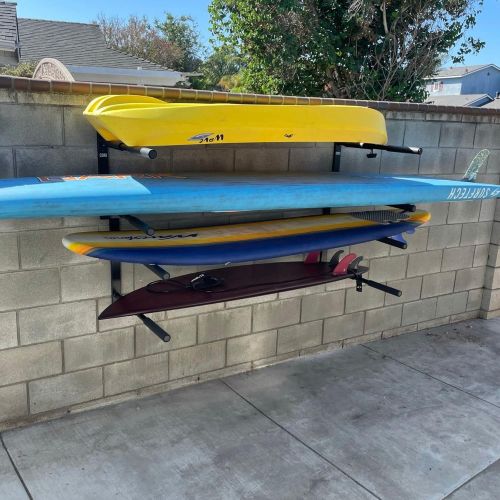  Cor Surf | 2 Boards Double SUP | Surfboard | Paddle Board Wall Rack | Heavy Duty Wall Mount