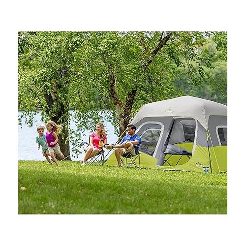  CORE 6 Person Instant Cabin Tent | Portable Large Pop Up Tent with Easy 60 Second Camp Setup for Family Camping | Included Hanging Organizer for Outdoor Camping Accessories