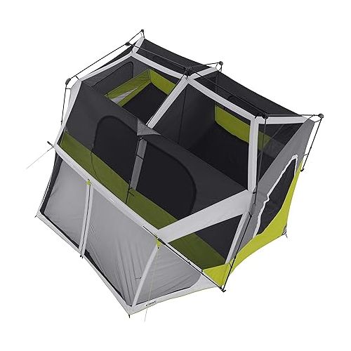  CORE 10 Person Instant Cabin Tent | 2 Room Huge Tent with Screen Room for Family with Storage Pockets for Camping Accessories | Portable Large Pop Up Tent for 2 Minute Camp Setup