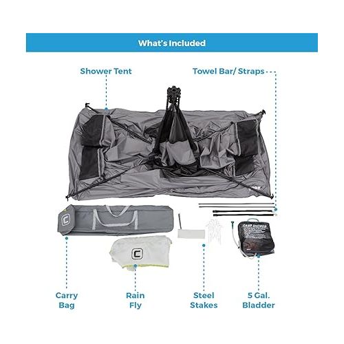  CORE Instant Camping Utility Shower Tent with Changing Privacy Room