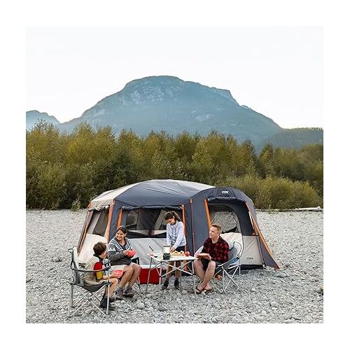  CORE Large Multi Room Tent for Family with Full Rainfly for Weather and Storage for Camping Accessories | Portable Huge Tent with Carry Bag for Outdoor Car Camping