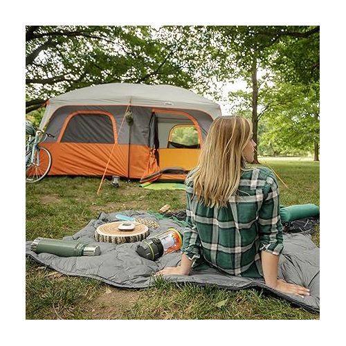  CORE 10 Person Tent | Large Multi Room Tent for Family | Included Tent Gear Loft Organizer for Camping Accessories | Portable Cabin Huge Tent with Carry Bag for Outdoor Car Camping