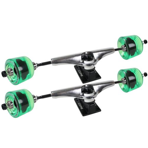  CORE Longboard Skateboard Trucks Combo Set 75mm Bigfoot Invaders Wheels with Raw Trucks, Bearings, and Hardware Package