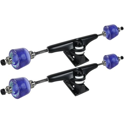  CORE Longboard Skateboard Trucks Combo Set 65mm Bigfoot Islanders Wheels with Black Trucks, Bearings, and Hardware Package