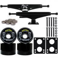 CORE Longboard Skateboard Trucks Combo Set 76mm Bigfoot Cruisers Wheels with Black Trucks, Bearings, and Hardware Package