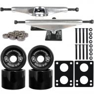 CORE Longboard Skateboard Trucks Combo Set 70mm Bigfoot Stalkers Wheels with Silver Trucks, Bearings, and Hardware Package