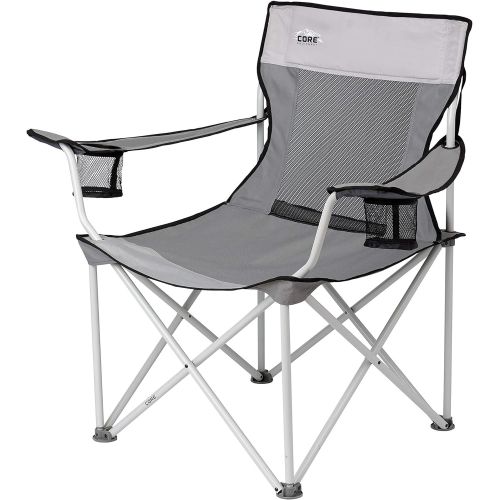  CORE Portable Folding Padded Mesh Quad Chair with Carry Bag
