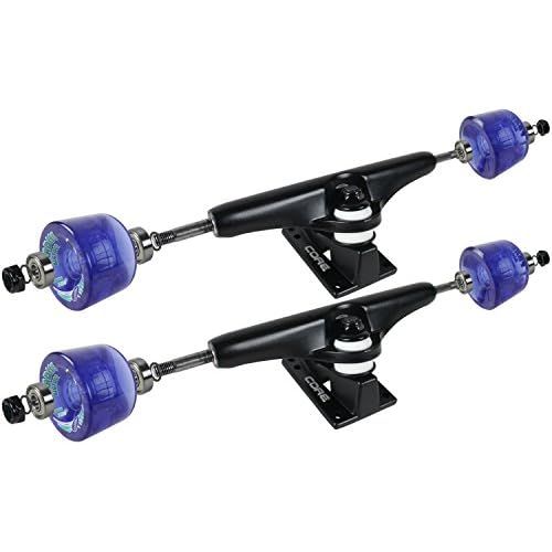  CORE Longboard Skateboard Trucks Combo Set 65mm Bigfoot Islanders Wheels with Black Trucks, Bearings, and Hardware Package