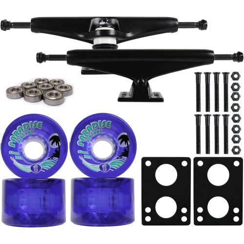  CORE Longboard Skateboard Trucks Combo Set 65mm Bigfoot Islanders Wheels with Black Trucks, Bearings, and Hardware Package