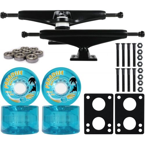  CORE Longboard Skateboard Trucks Combo Set 65mm Bigfoot Islanders Wheels with Black Trucks, Bearings, and Hardware Package