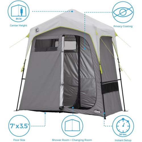  Core Instant Camping Utility Shower Tent with Changing Privacy Room